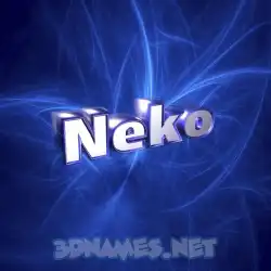 neko in Plasma style - 3D name wallpaper