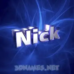 nick in Plasma style - 3D name wallpaper