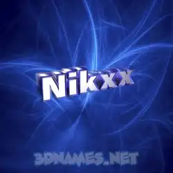 nikxx in Plasma style - 3D name wallpaper