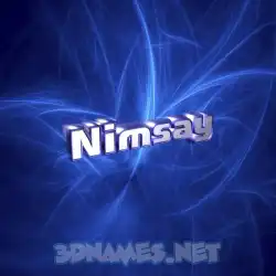 nimsay in Plasma style - 3D name wallpaper