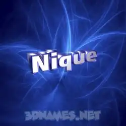 nique in Plasma style - 3D name wallpaper