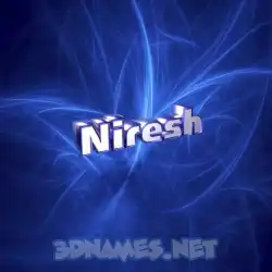 niresh in Plasma style - 3D name wallpaper