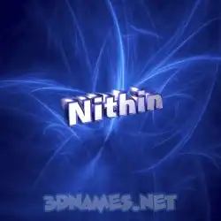 nithin in Plasma style - 3D name wallpaper