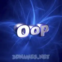 oop in Plasma style - 3D name wallpaper
