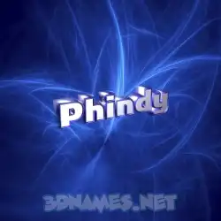 phindy in Plasma style - 3D name wallpaper