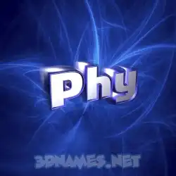 phy in Plasma style - 3D name wallpaper