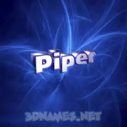 piper in Plasma style - 3D name wallpaper