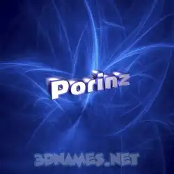 porinz in Plasma style - 3D name wallpaper