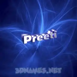 preeti in Plasma style - 3D name wallpaper