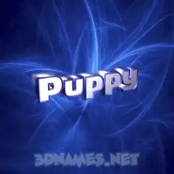 puppy in Plasma style - 3D name wallpaper