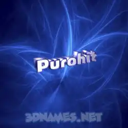purohit in Plasma style - 3D name wallpaper