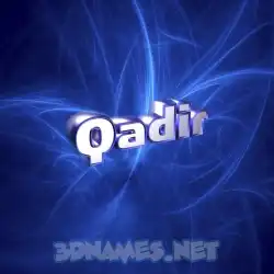 qadir in Plasma style - 3D name wallpaper