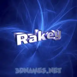 rakey in Plasma style - 3D name wallpaper