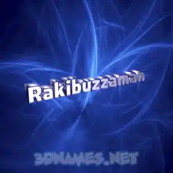 rakibuzzaman in Plasma style - 3D name wallpaper
