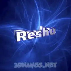 reshu in Plasma style - 3D name wallpaper
