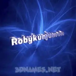 robykunjumon in Plasma style - 3D name wallpaper