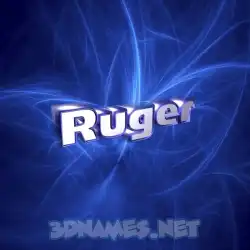 ruger in Plasma style - 3D name wallpaper