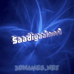 saadiyaahmed in Plasma style - 3D name wallpaper