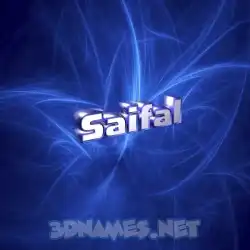 saifal in Plasma style - 3D name wallpaper