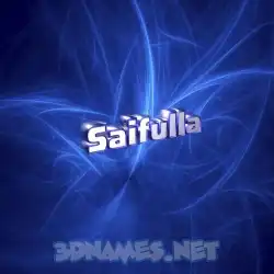 saifulla in Plasma style - 3D name wallpaper