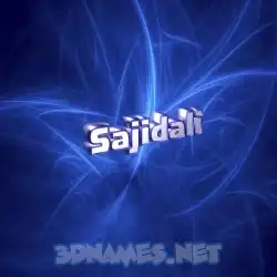 sajidali in Plasma style - 3D name wallpaper