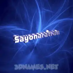 sayonaratran in Plasma style - 3D name wallpaper
