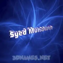 syed munawer in Plasma style - 3D name wallpaper