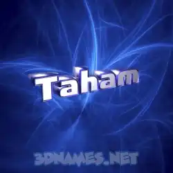 taham in Plasma style - 3D name wallpaper