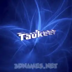 taukeer in Plasma style - 3D name wallpaper