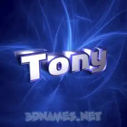 tony in Plasma style - 3D name wallpaper
