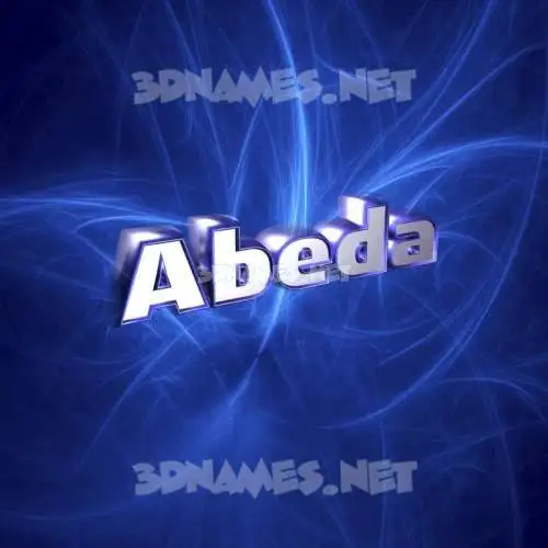 abeda in Plasma style - 3D name wallpaper