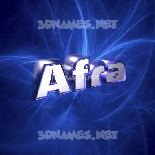 afra in Plasma style - 3D name wallpaper