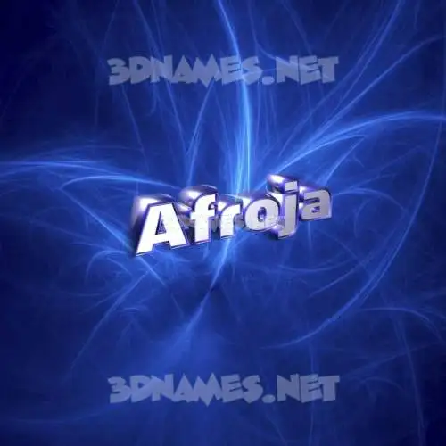 afroja in Plasma style - 3D name wallpaper