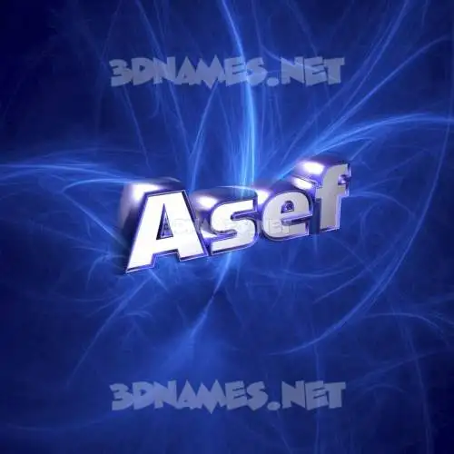 asef in Plasma style - 3D name wallpaper