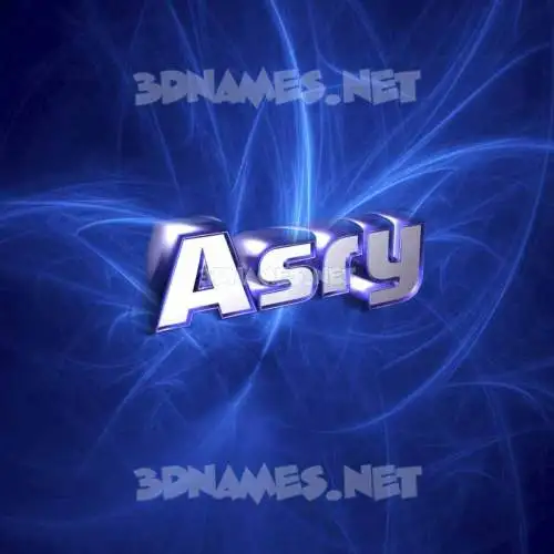 asry in Plasma style - 3D name wallpaper