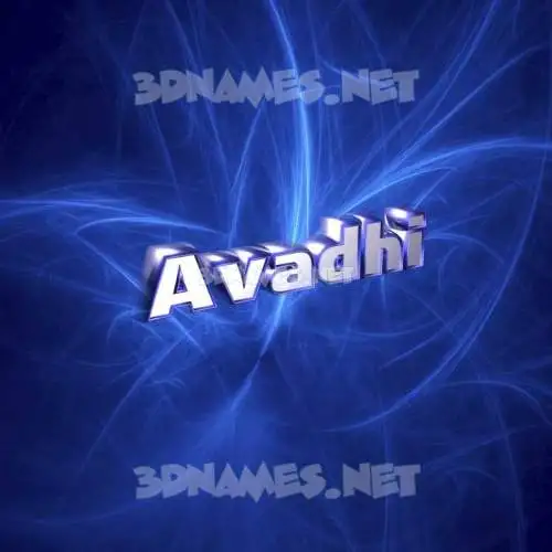 avadhi in Plasma style - 3D name wallpaper