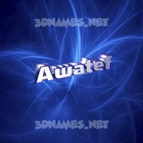 awatef in Plasma style - 3D name wallpaper