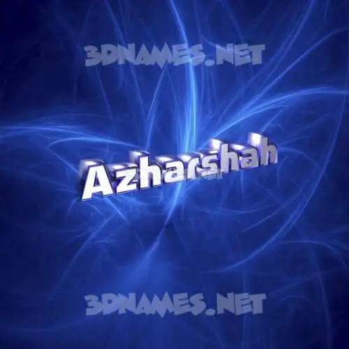 azharshah in Plasma style - 3D name wallpaper