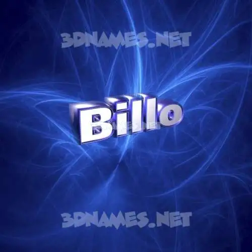 billo in Plasma style - 3D name wallpaper billo in Plasma style - 3D name wallpaper