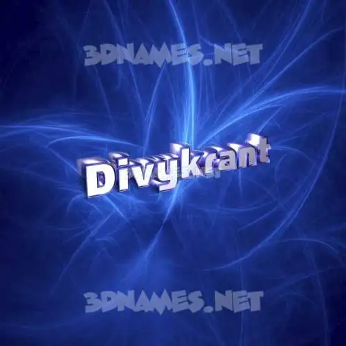 divykrant in Plasma style - 3D name wallpaper