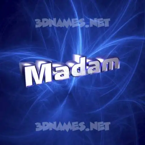 madam in Plasma style - 3D name wallpaper