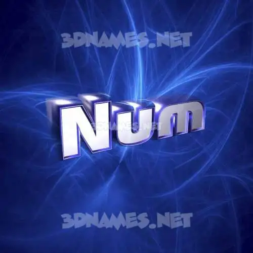 num in Plasma style - 3D name wallpaper