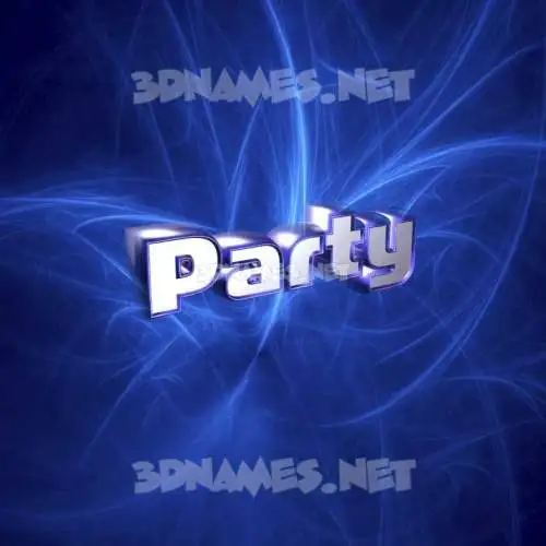 party in Plasma style - 3D name wallpaper