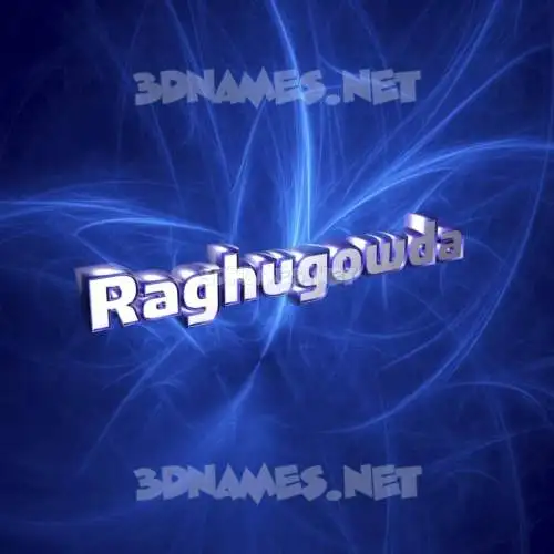 raghugowda in Plasma style - 3D name wallpaper