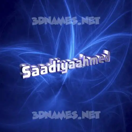 saadiyaahmed in Plasma style - 3D name wallpaper
