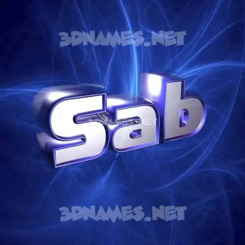 sab in Plasma style - 3D name wallpaper