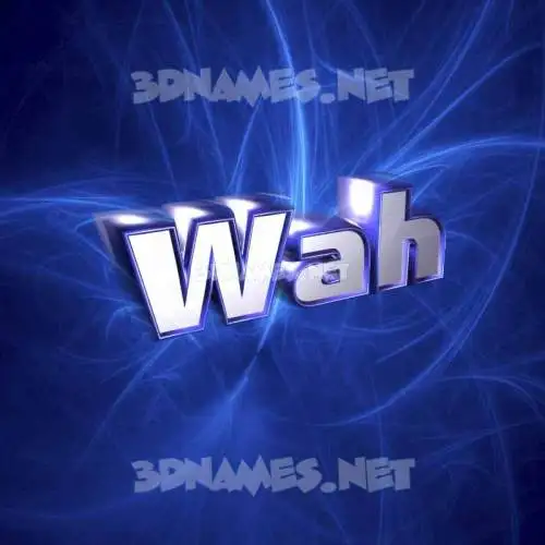 wah in Plasma style - 3D name wallpaper wah in Plasma style - 3D name wallpaper