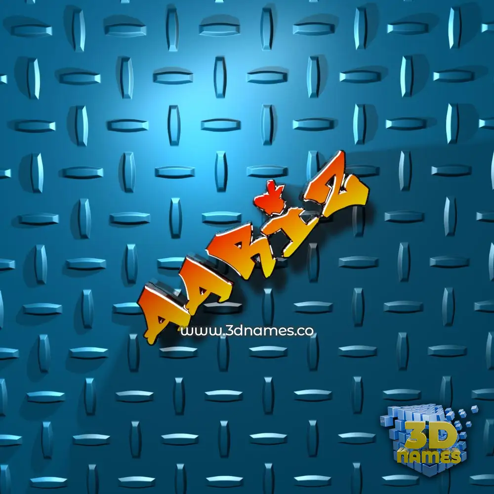 aariz in Grid Style style - 3D name wallpaper