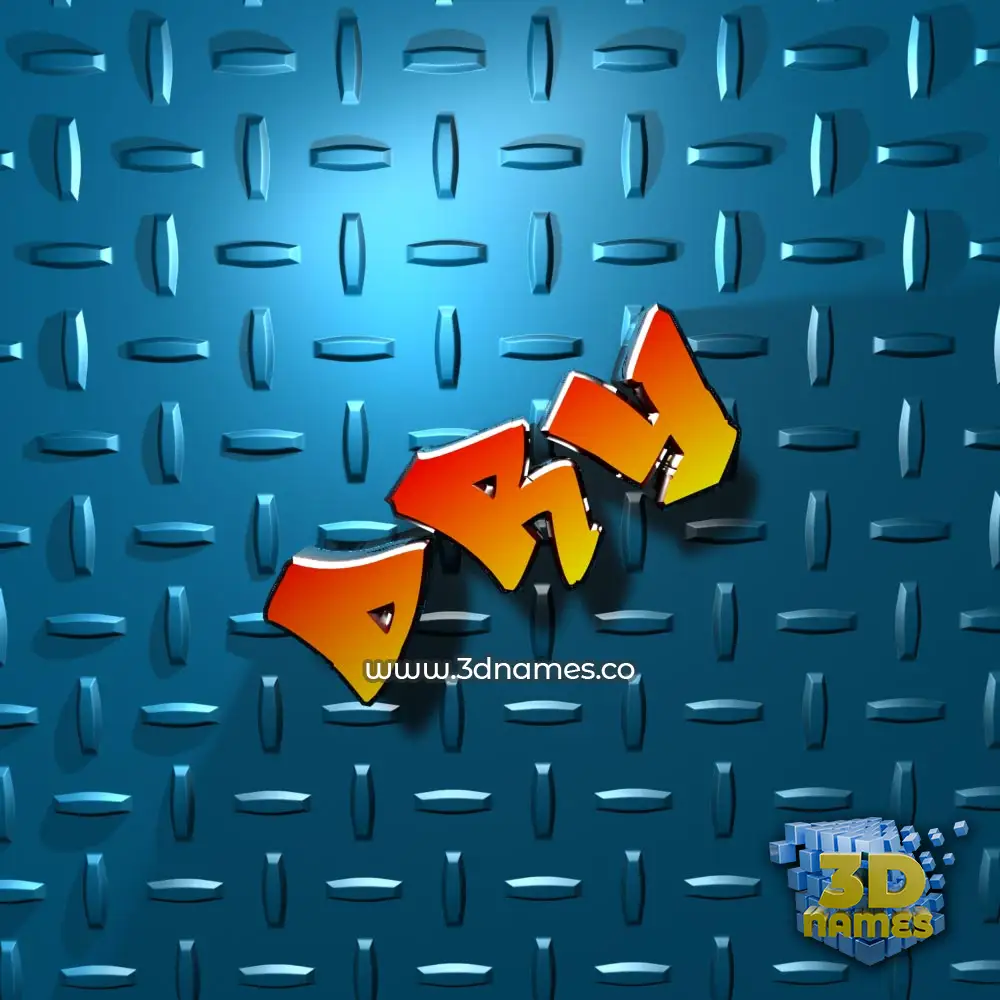 dry in Grid Style style - 3D name wallpaper