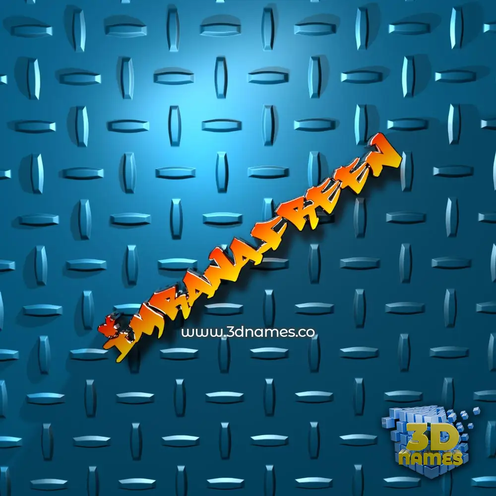 imranafreen in Grid Style style - 3D name wallpaper
